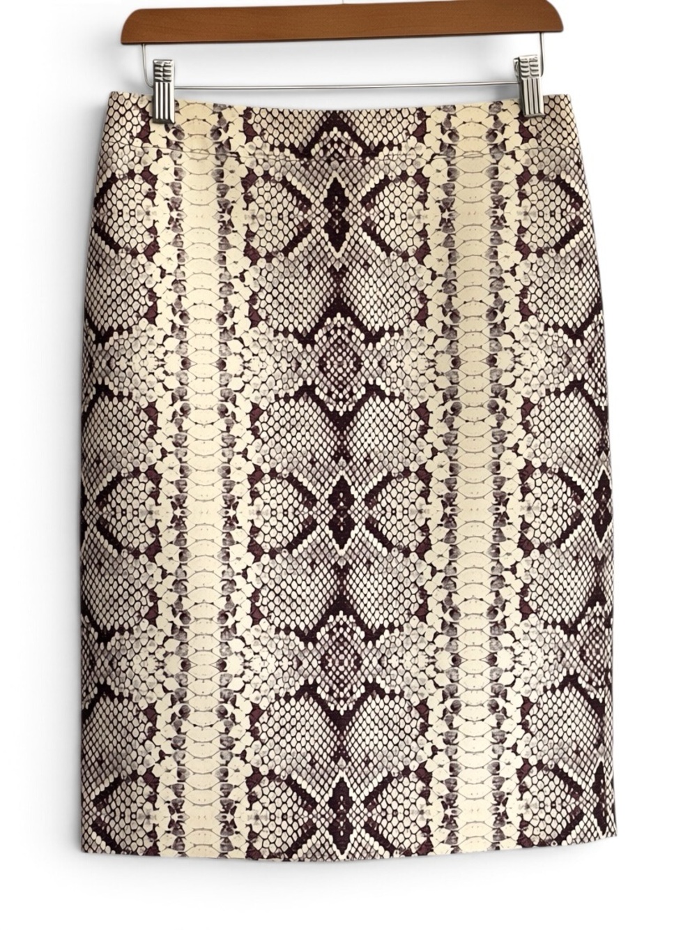 J Crew No 2 Pencil Skirt Snake Print in Wool Silk Size 2 Like New
